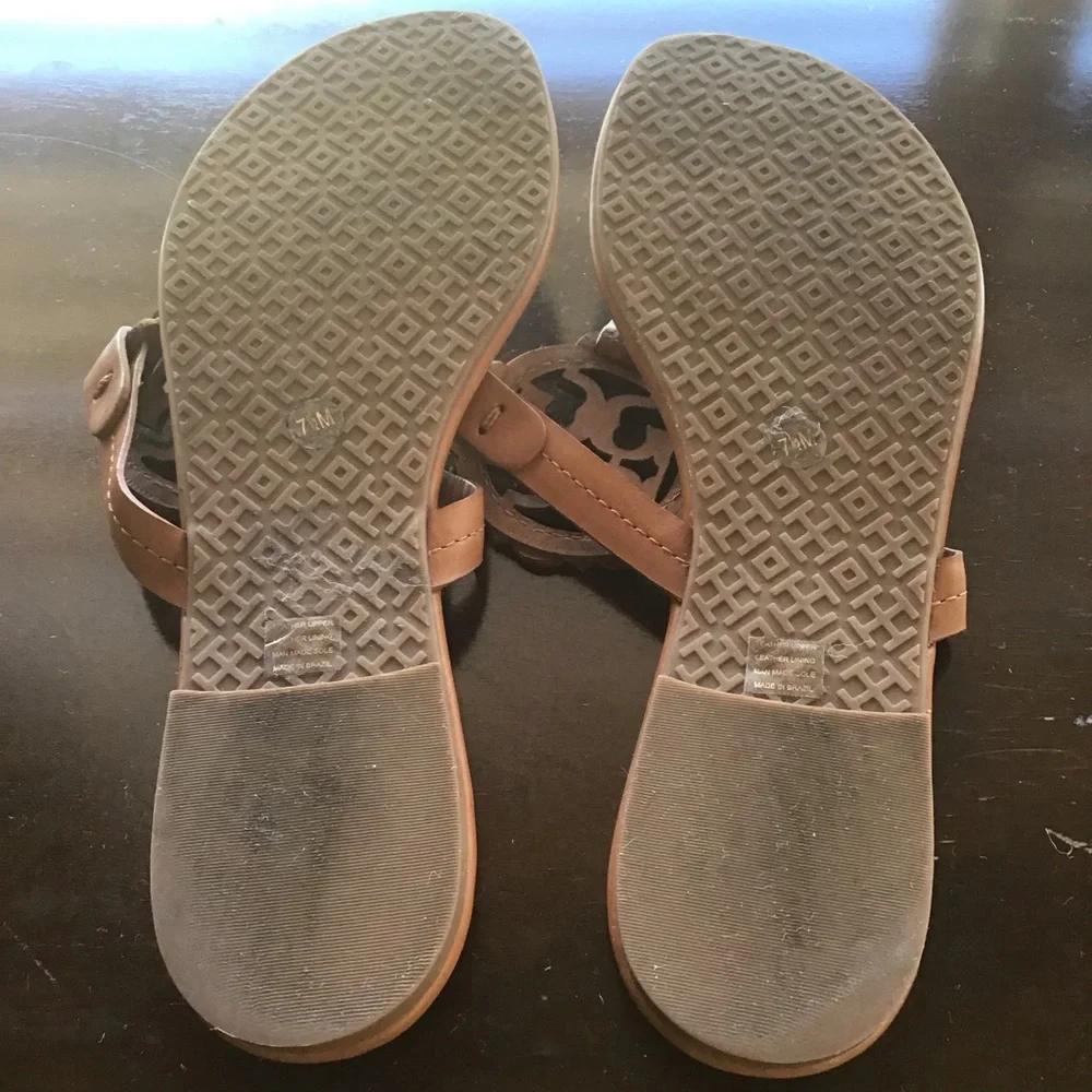 Tory Burch Miller sandals brown/ cream Sz 7.5